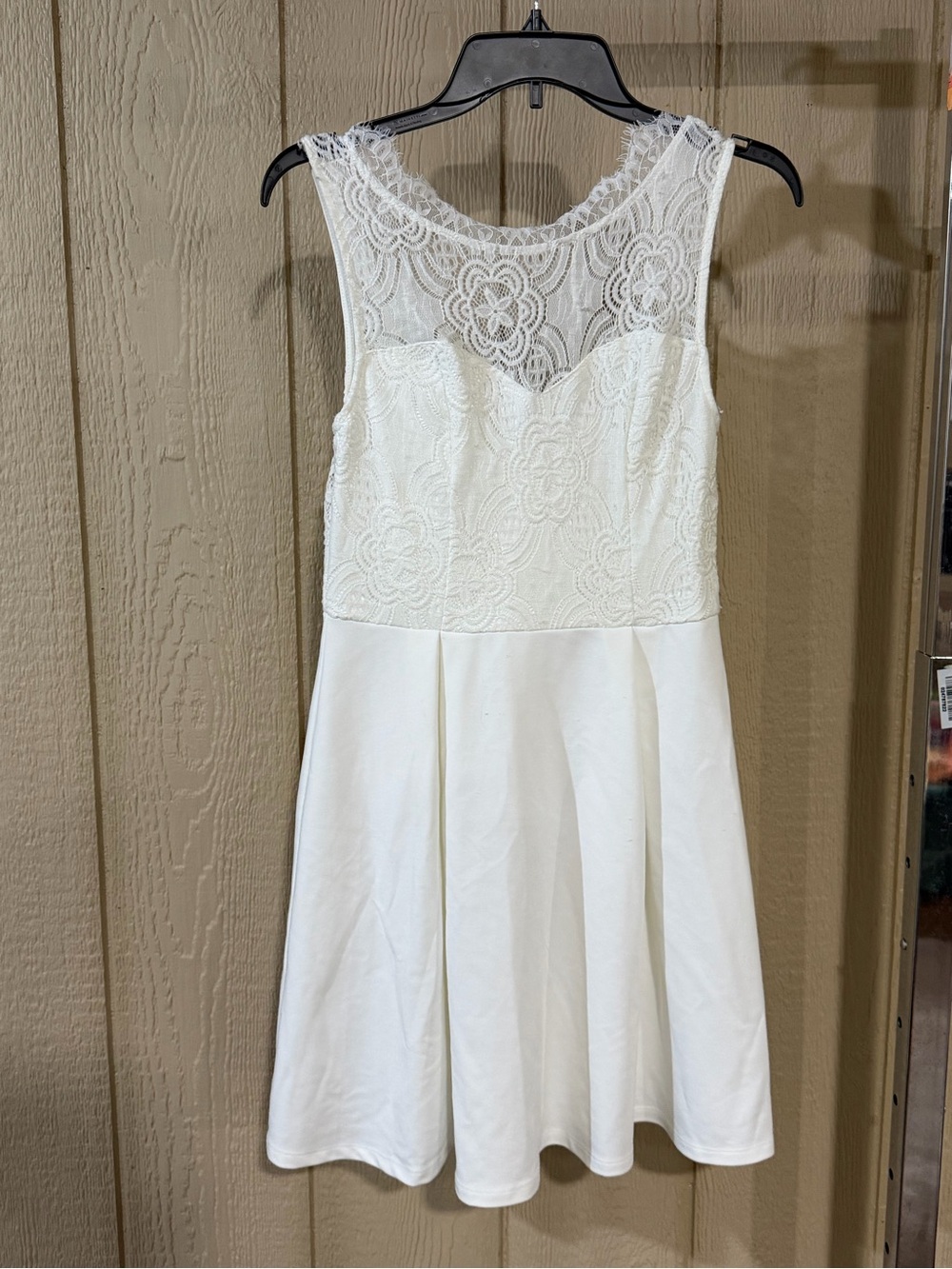 Francesca's Collections White Lace Fit-and-Flare Dress